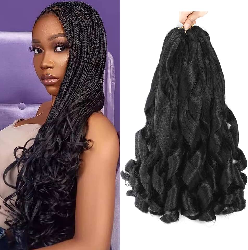 French Curl Braids - 16 pouces - 8 packs, boucle, synthétiques