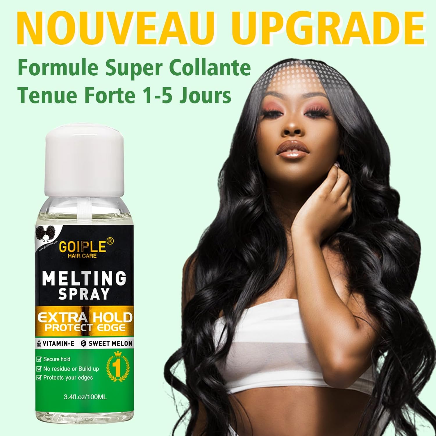 Spray lace melting - fixation sans colle, 3,4 oz - tenue longue durée