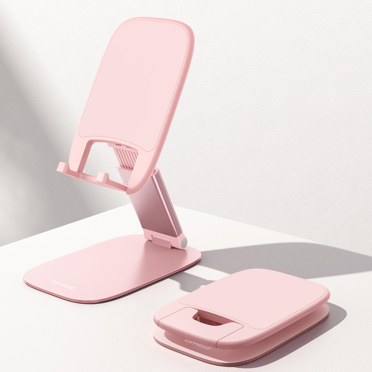 Lamicall - support téléphone pliable - 15mm - base métal, hauteur et angle réglables, compatible smartphones