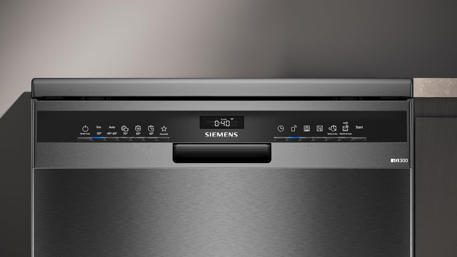 Siemens - SN23EC03ME iQ300 - lave-vaisselle 60cm - varioSpeed Plus, Black Steel
