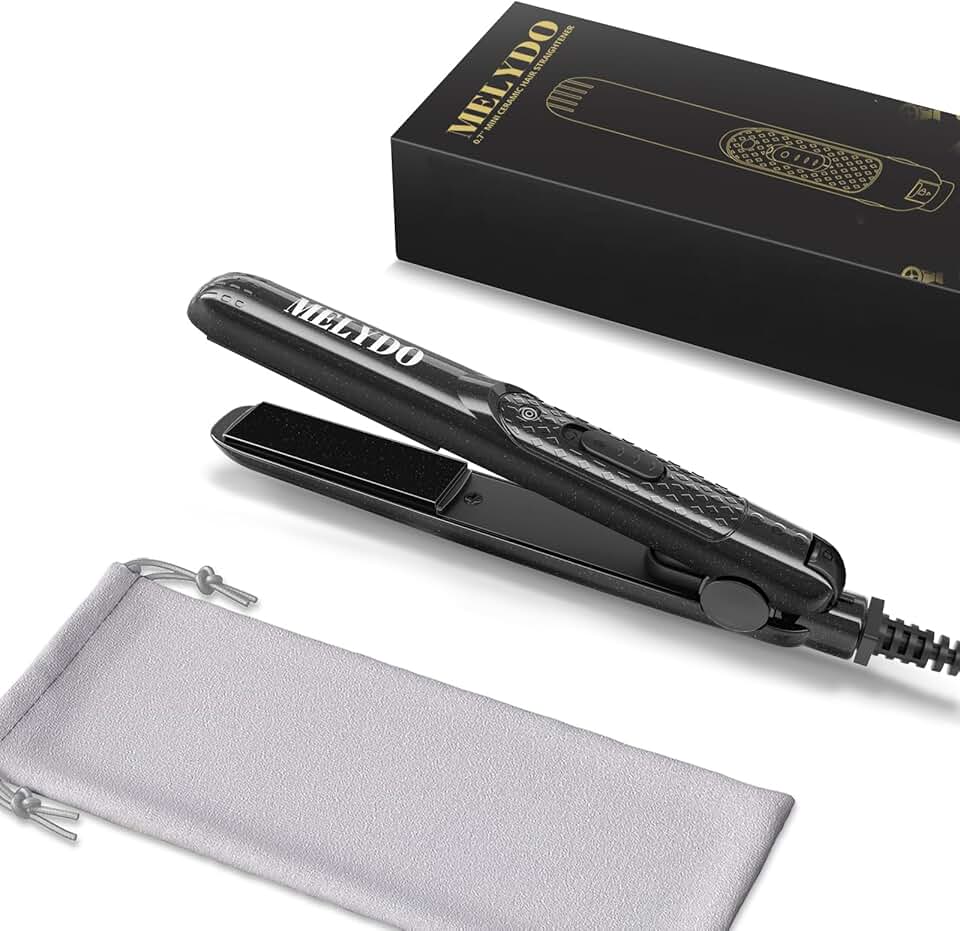 Mini lisseur cheveux courts - portable céramique 210°C, double tension, chauffage rapide