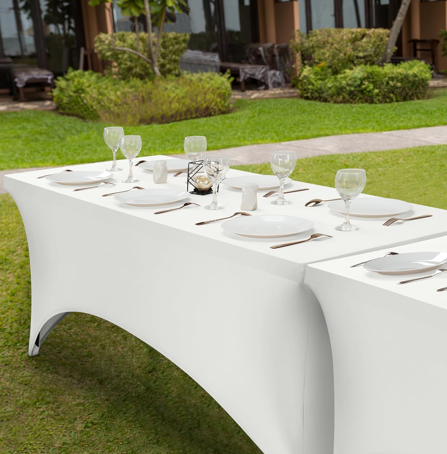 Utopia Kitchen - nappe de table extensible - 183 cm - polyester spandex, lavable, blanc