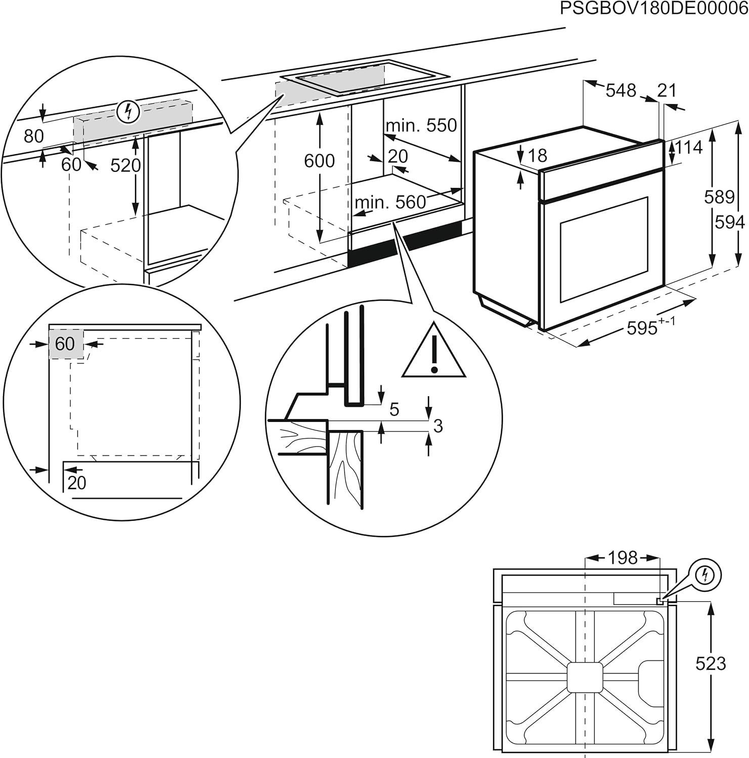 AEG - four encastrable série BPS - 72L, inox, classe A+ - BPS33102Z