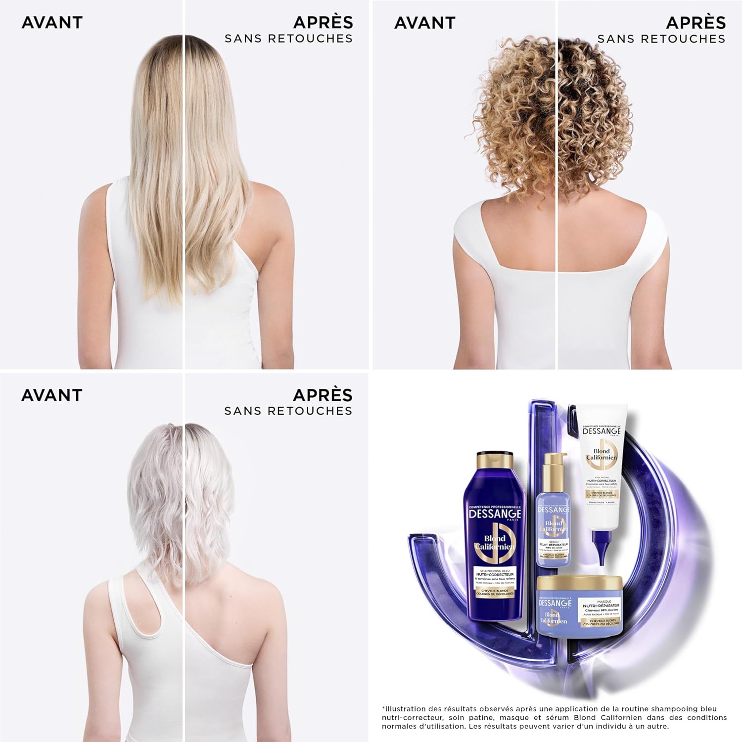Dessange - Nutri-Illuminant Blond Californien - 2x280ml - Nourrit, illumine cheveux blonds