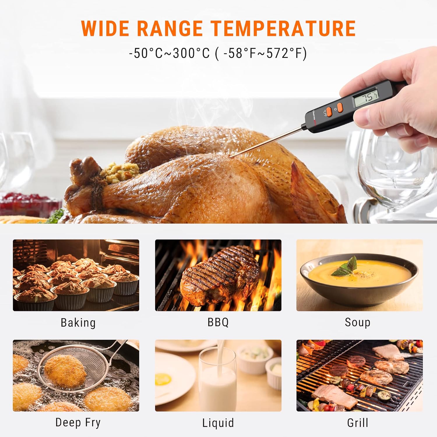 ThermoPro - TP516 - Sonde 12cm - LCD, lecture instantanée, cuisson