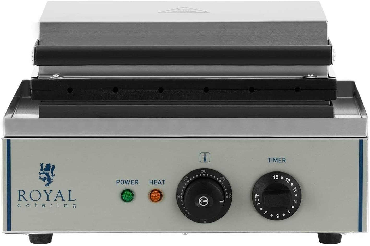 Royal Catering - gaufrier 6 bâtonnets, 1500W, minuterie, 29,5x38,3x42cm - RCWM-1500-S