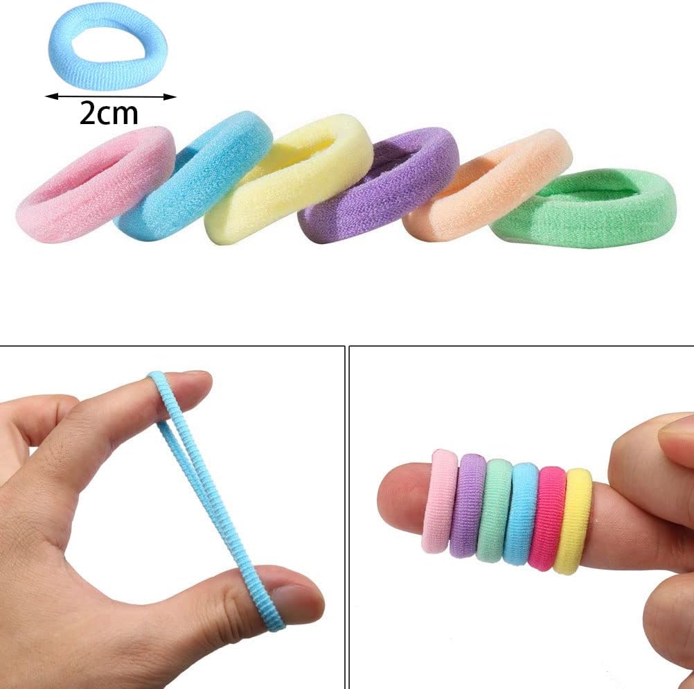 Élastiques cheveux fille - mini chouchous colorés - 200 pcs - accessoires enfants