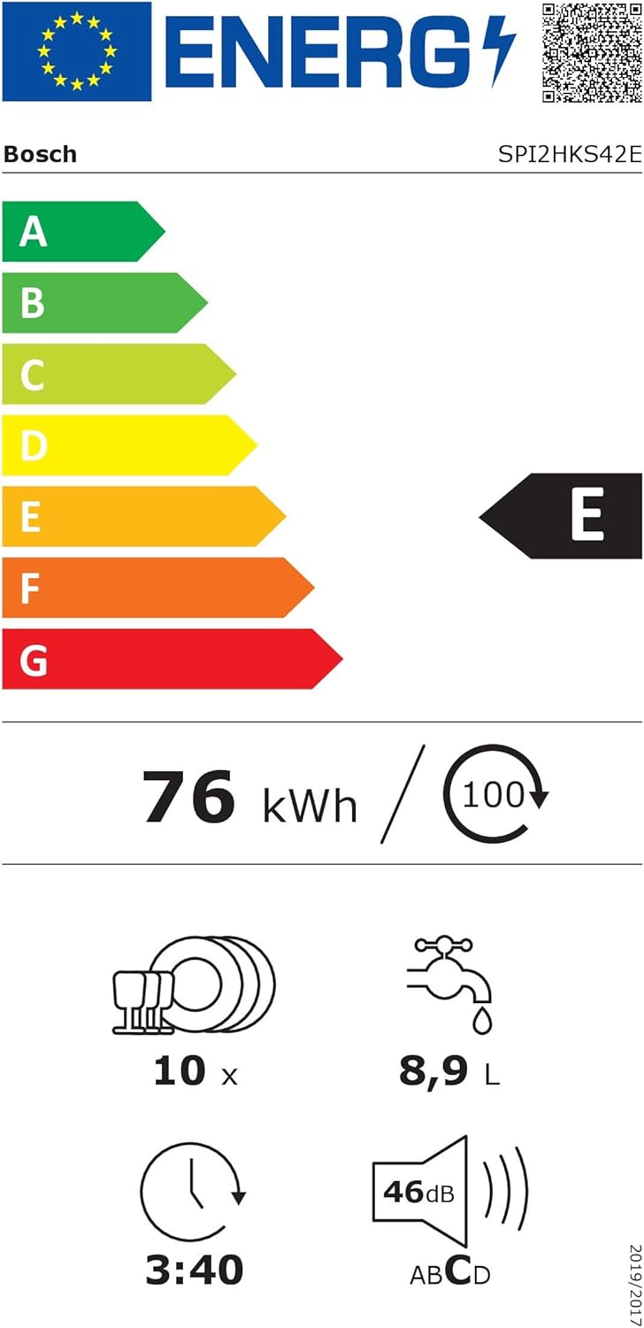 Bosch - Série 2 - 45 cm - lave-vaisselle encastrable 10 couverts Home Connect - SPI2HKS42E