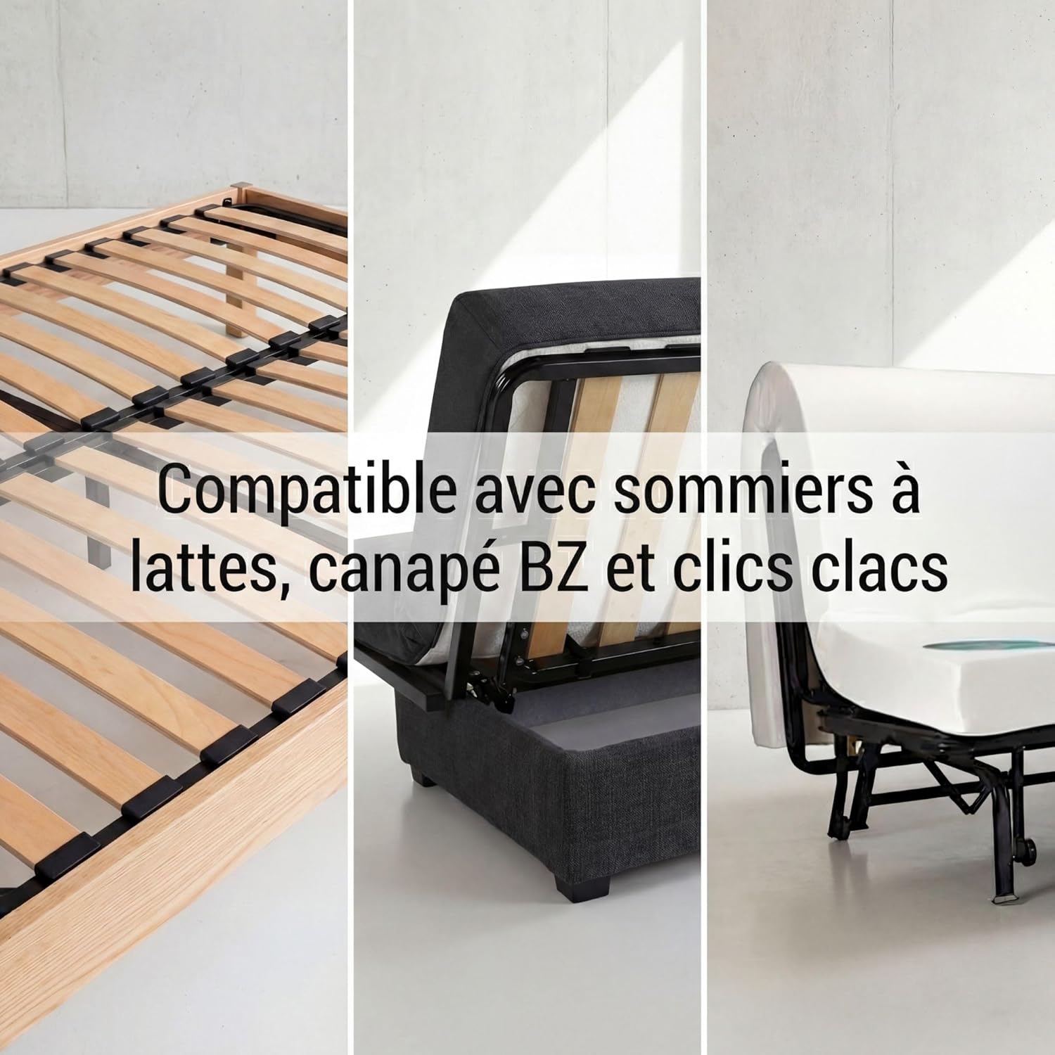 EBAC - Lattes de lit, lot de 10, 680x48x8 mm, hêtre 7 plis durables