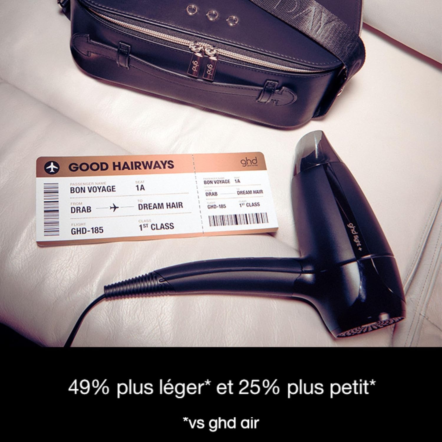 ghd - Flight+ compact pliable, double voltage, idéal voyage, noir