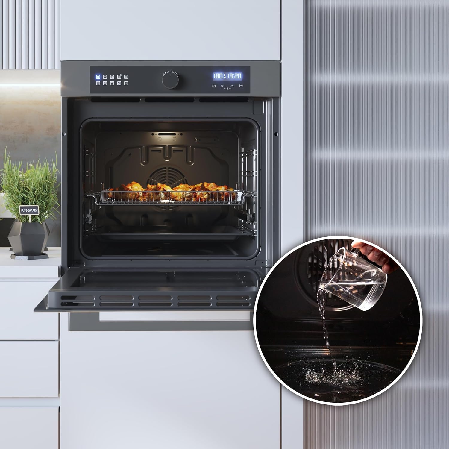 Cecotec - Four encastrable Bolero 60 cm multifonction, 72L, Airfryer, AF316000