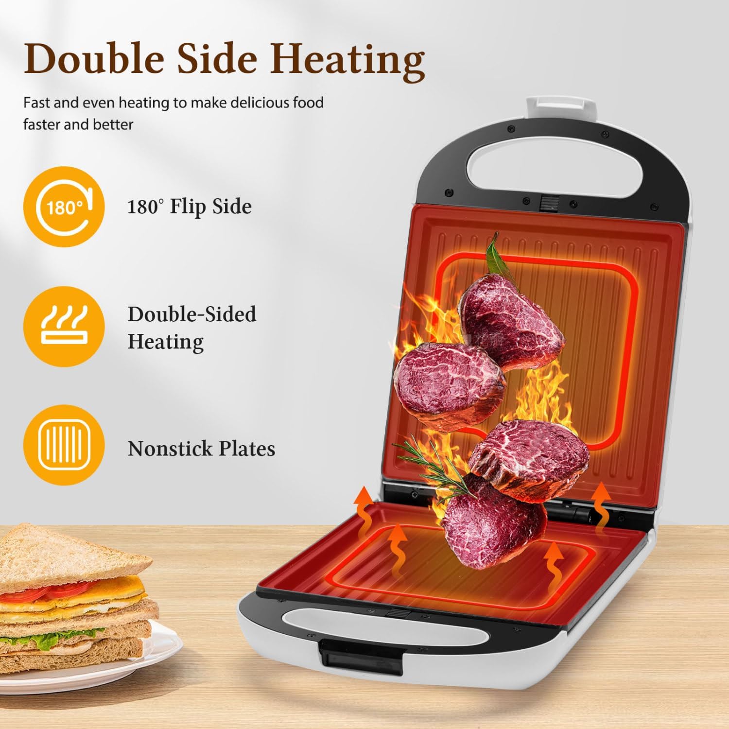 Taylor Swoden – Gaufrier 3-en-1 – 4 sandwichs – 1200W, plaques antiadhésives interchangeables