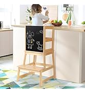 Tour d'apprentissage pour enfants, chaise enfant avec tableau et barre de sécurité, marchepied adapté aux enfants...