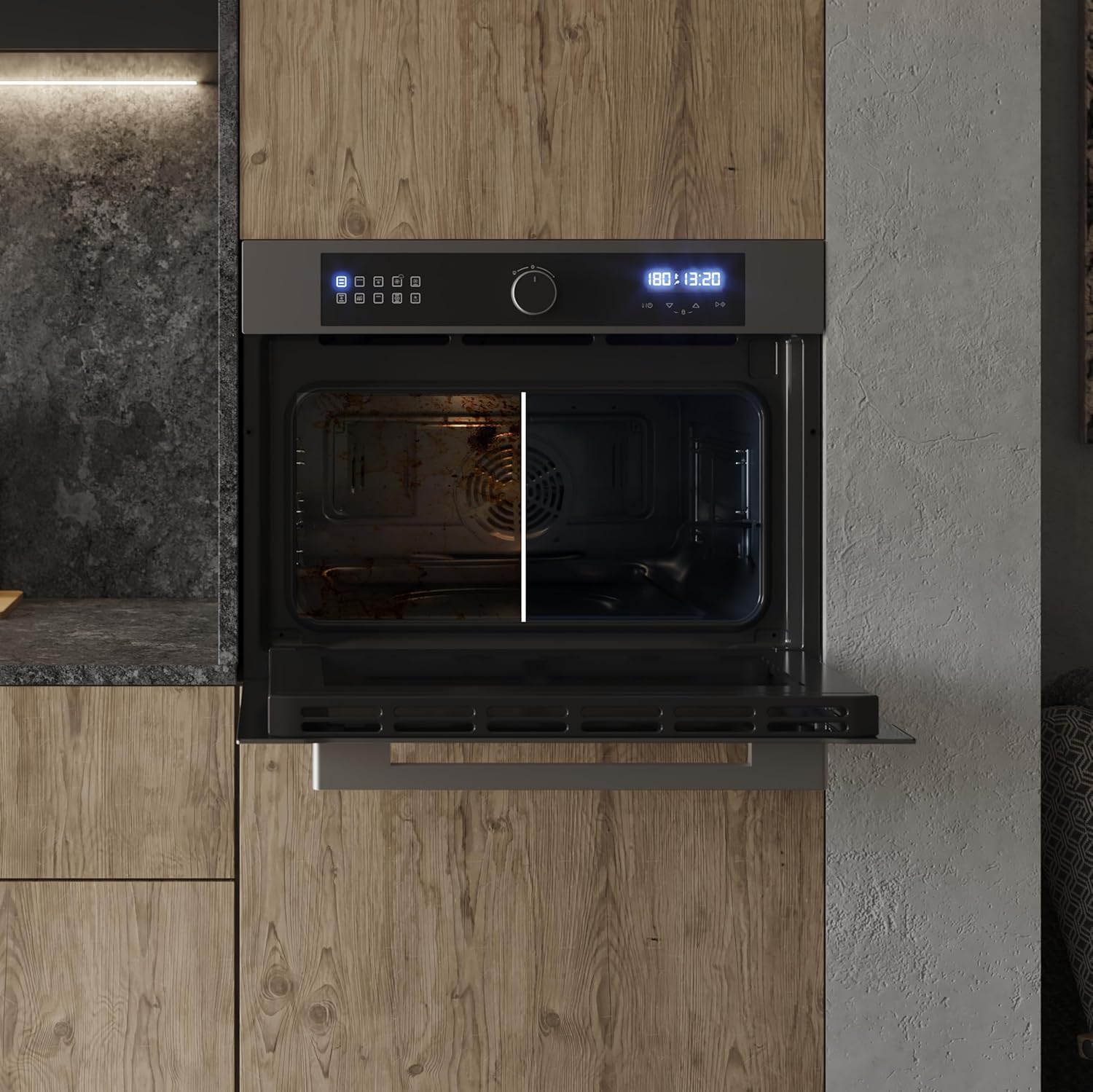 Cecotec - Four encastrable Bolero Hexa - 53L, 2900W, 11 fonctions, Airfryer, pizza, vapeur, 3D - AF314500