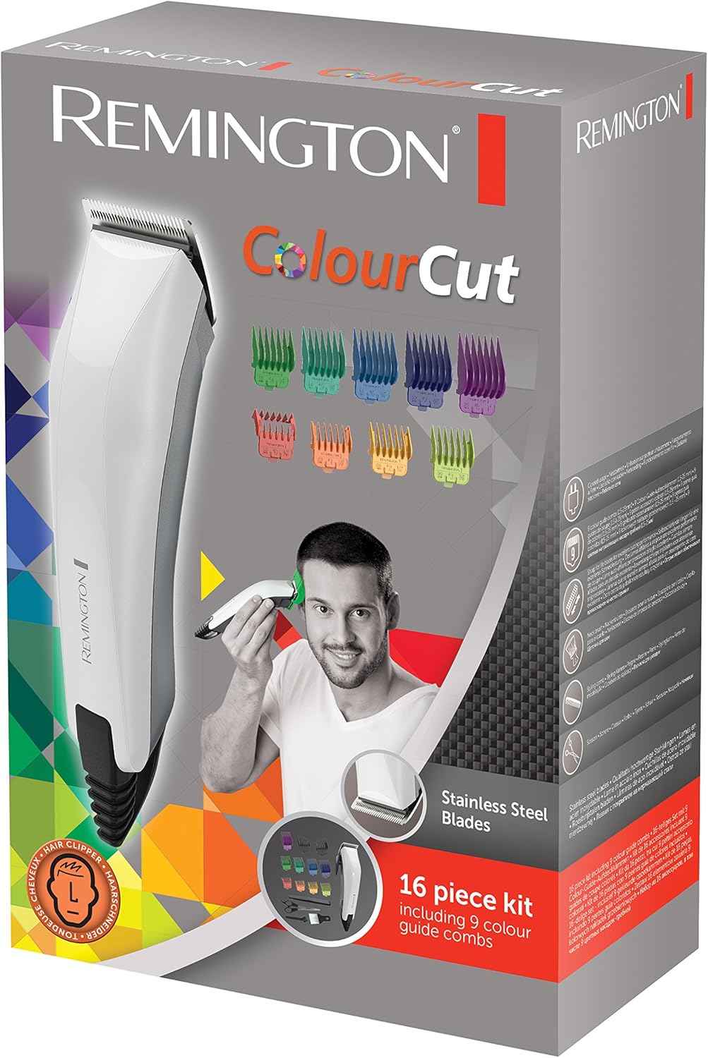 Remington - tondeuse cheveux série ColorCut - lames inox, 11 sabots - HC5035