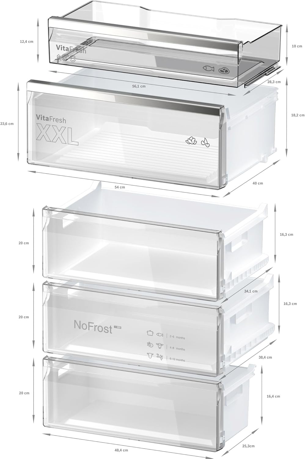 Bosch - combiné Série 6, 440L, 203x70cm, inox, anti traces - KGN49AIBT