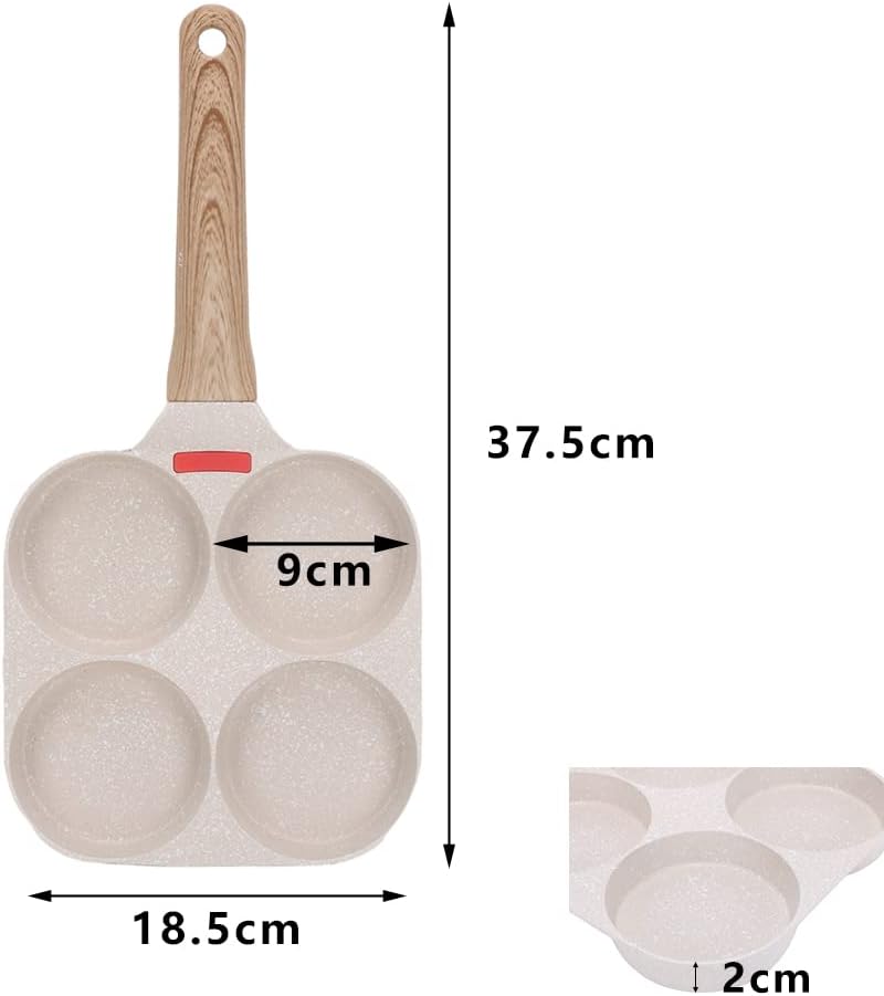 Poêle à pancakes - 4 emplacements - aluminium antiadhésif - blanc