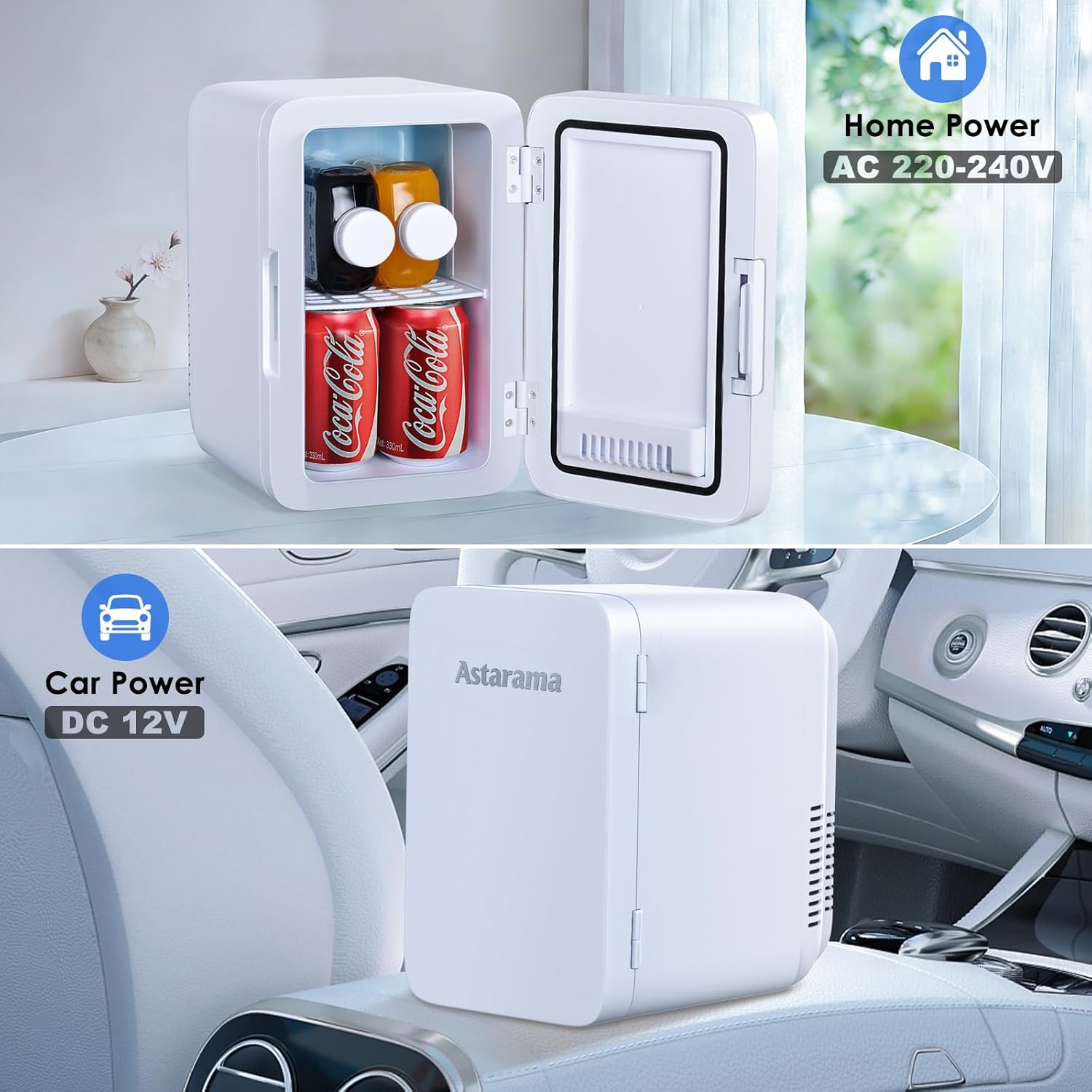 Astarama - Mini Frigo 6L, chaud/froid, silencieux, portable 12V/220V