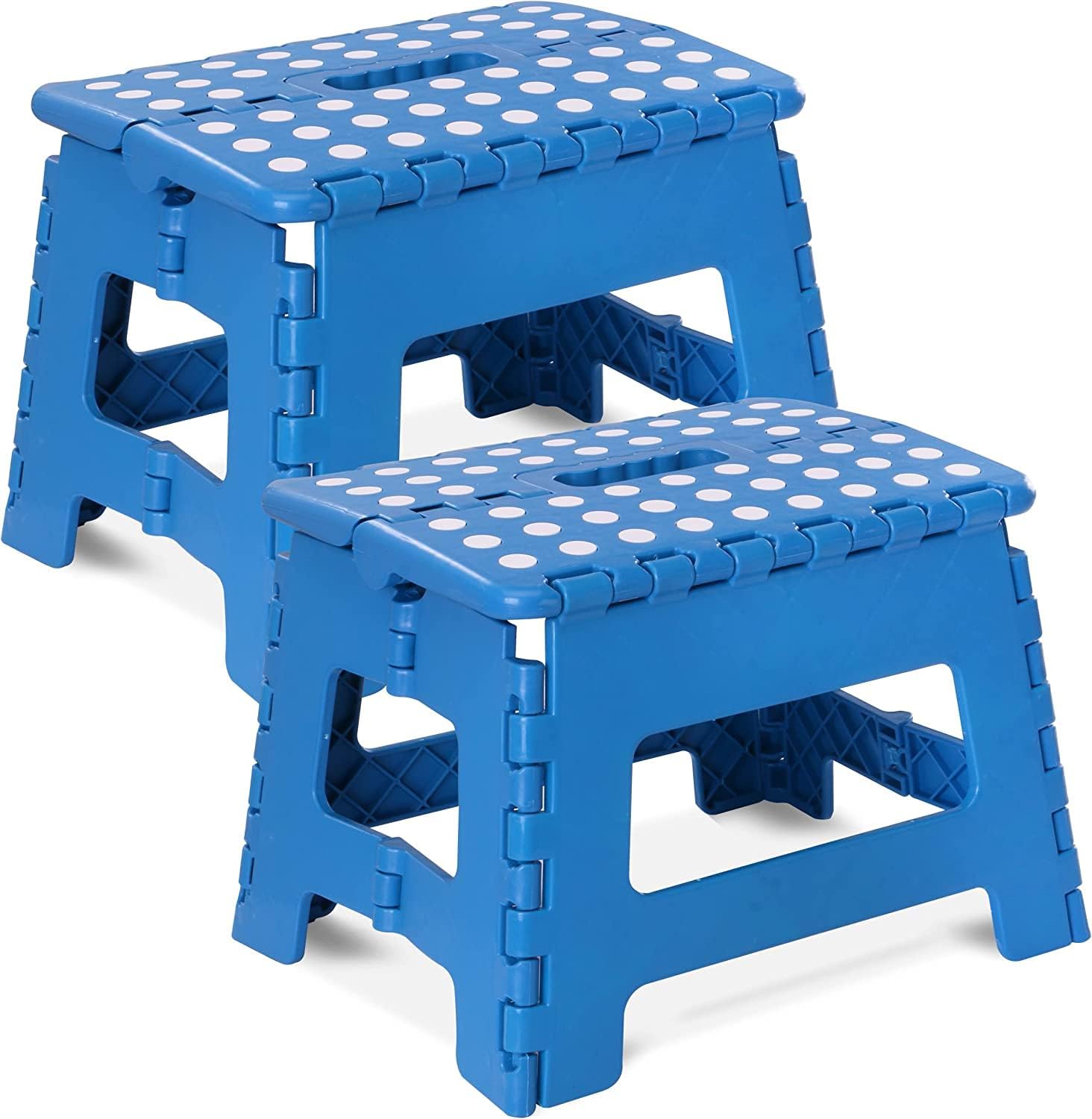 Utopia Home - tabouret pliant - 23 cm - robuste, surface antidérapante, poignée, lot de 2