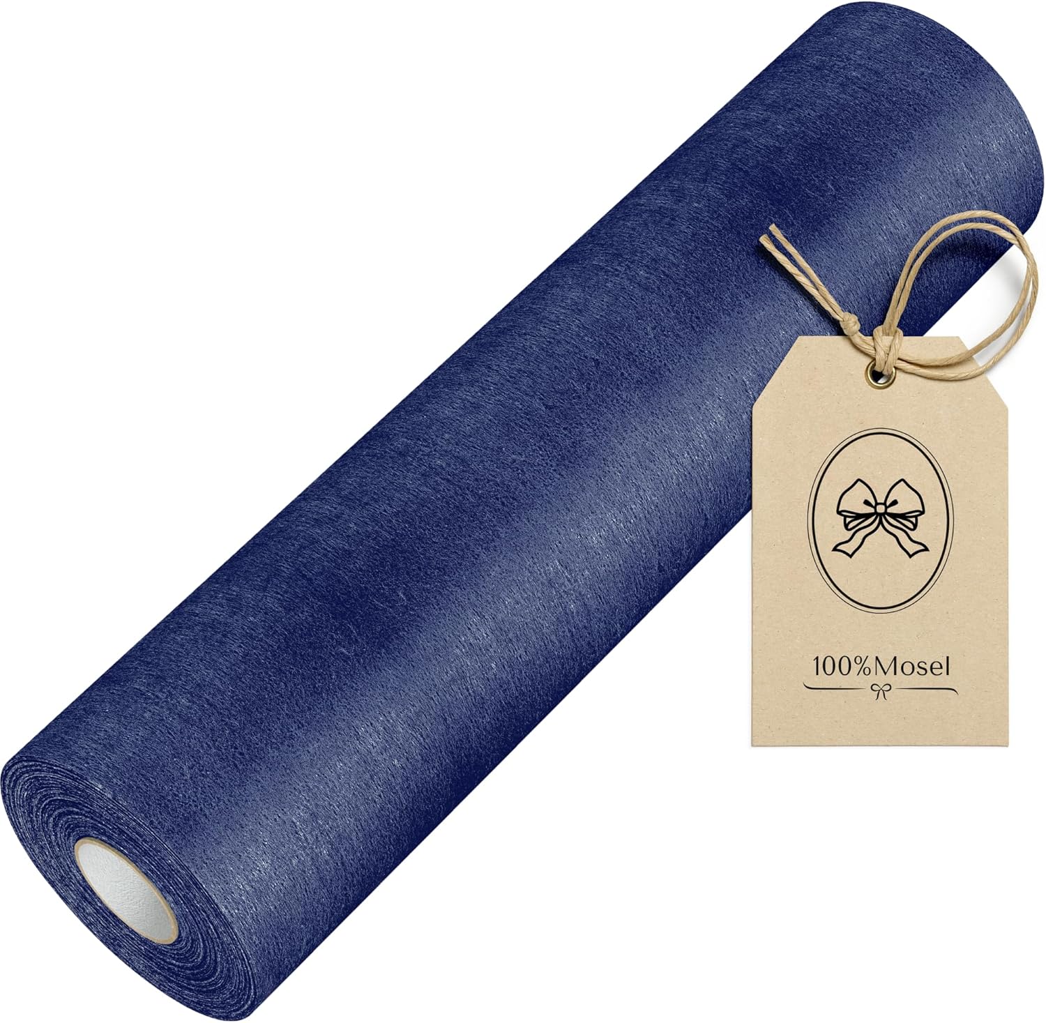 100%Mosel - Chemin de table non-tissé 30x250cm - bleu foncé, déco occasions spéciales