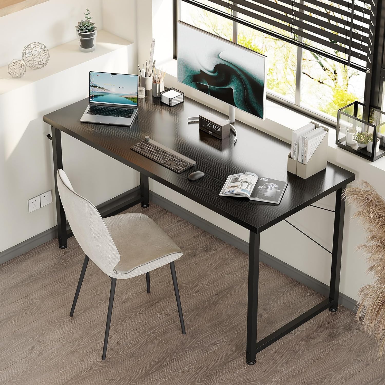 ODK - bureau informatique - 120x48cm - table d’étude, noire