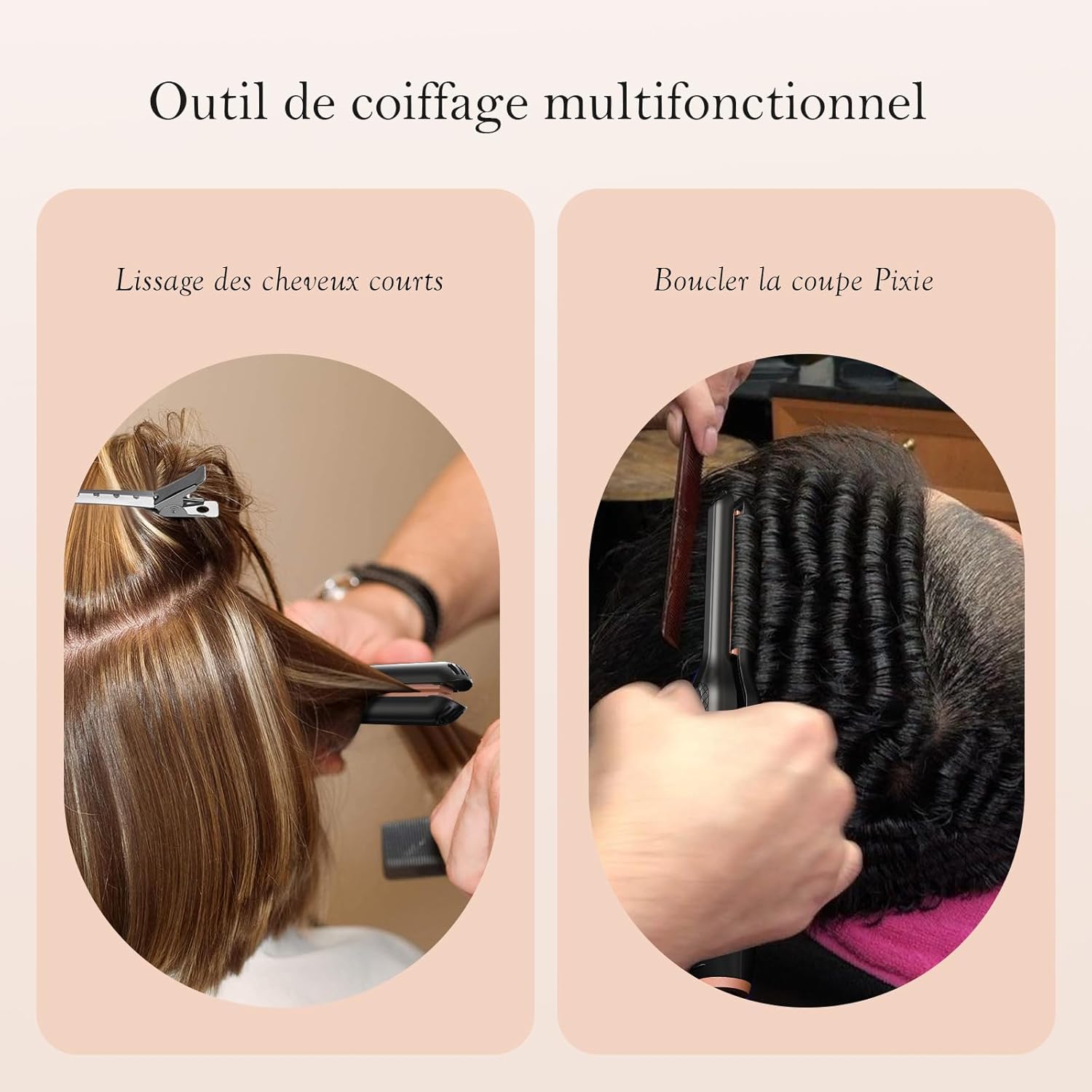 SAOSA - Mini Lisseur 2-en-1 - Compact - Céramique, 90°C-210°C, double tension