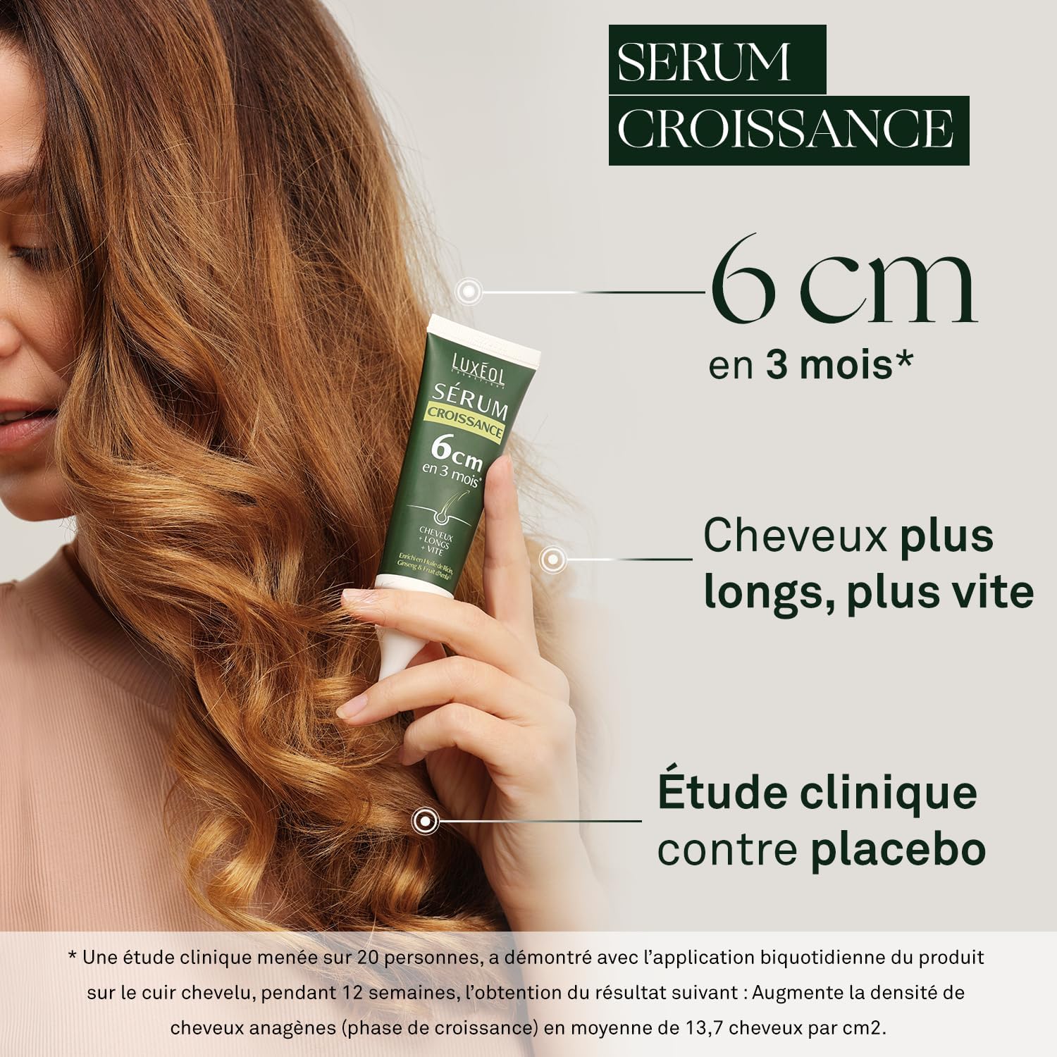 Luxeol - Sérum Capillaire 50ml - Croissance +6cm, huile ricin, amla, ginseng