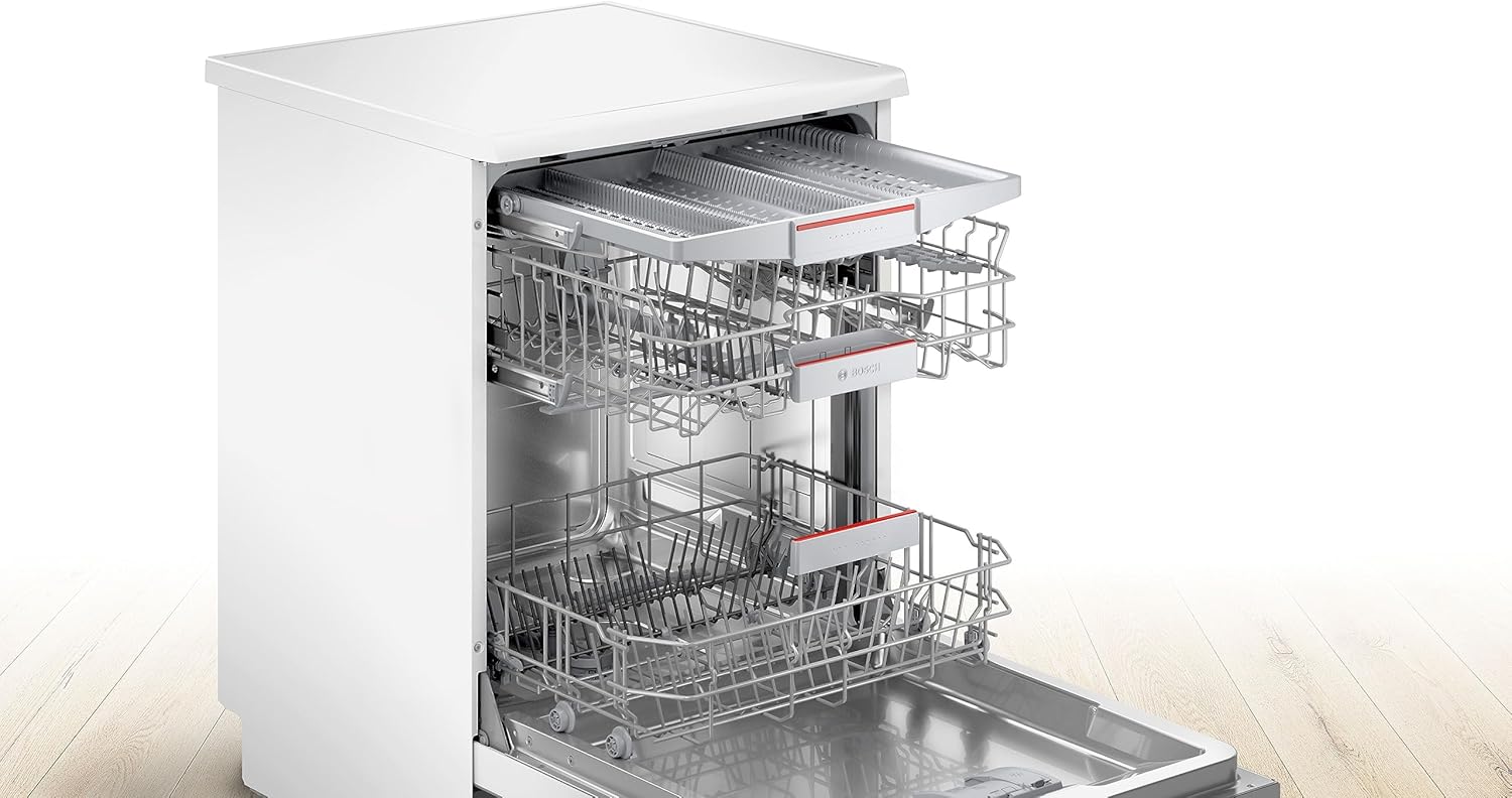 Bosch - Lave-vaisselle Série 4, 60cm, pose libre, blanc - SMS4EMW01F