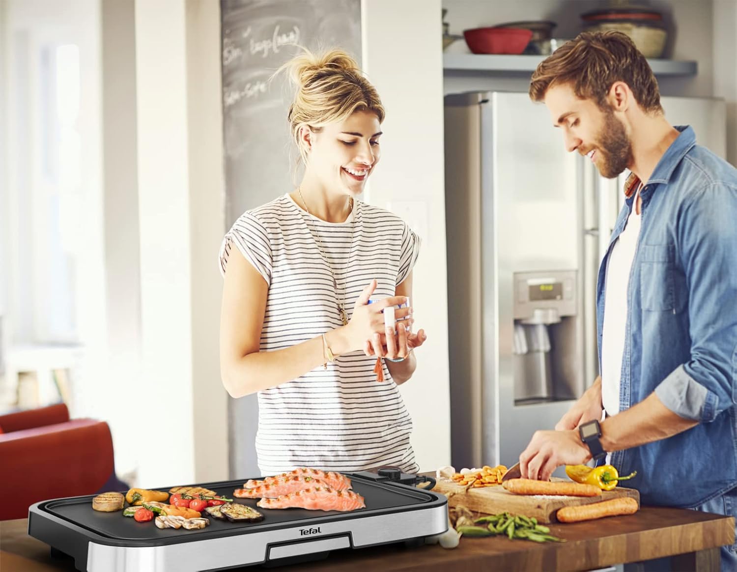 Tefal - Plancha Giant - XXL - 12 pers, revêtement antiadhésif, thermostat réglable, 2300W, CB631D