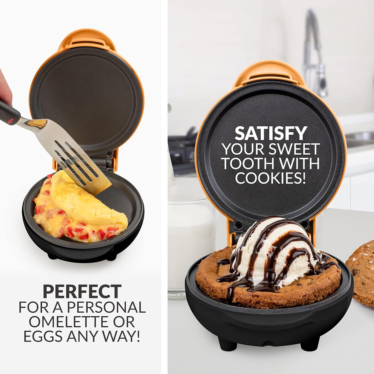 Nostalgia - MyMini Griddle - compacte - 550W, antiadhésif, orange