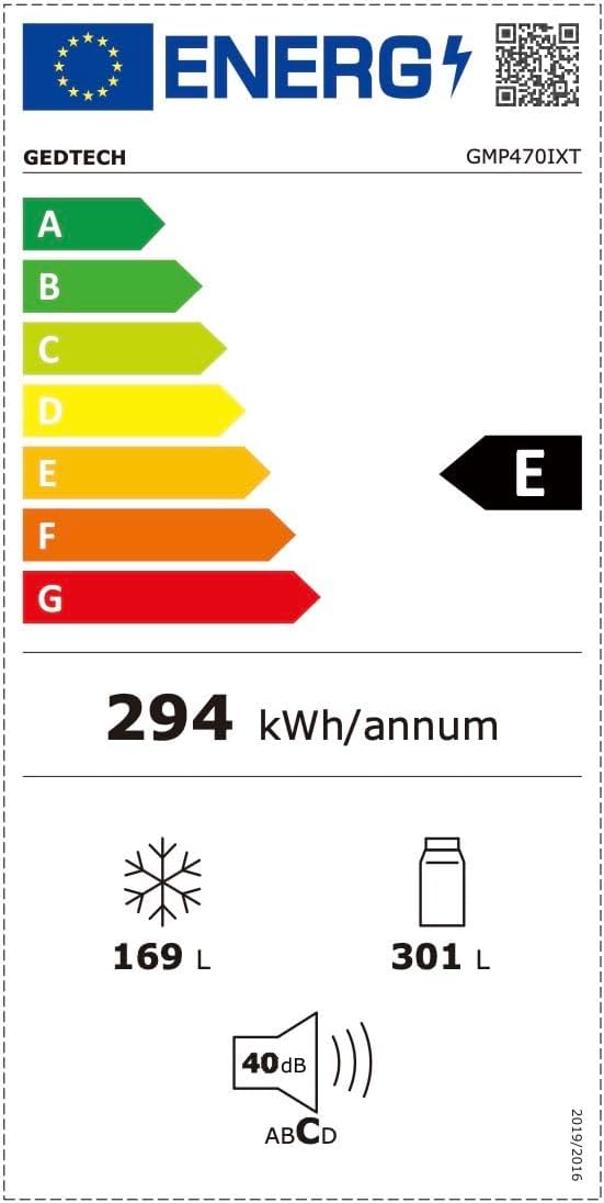 GEDTECH - Multi-portes, 470L, inox, eau, No Frost - GMP470IXT