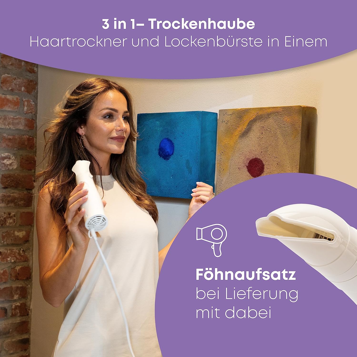 Proficare - sèche-cheveux ionique 3 en 1, sac inclus, blanc - PC-HTH 3003