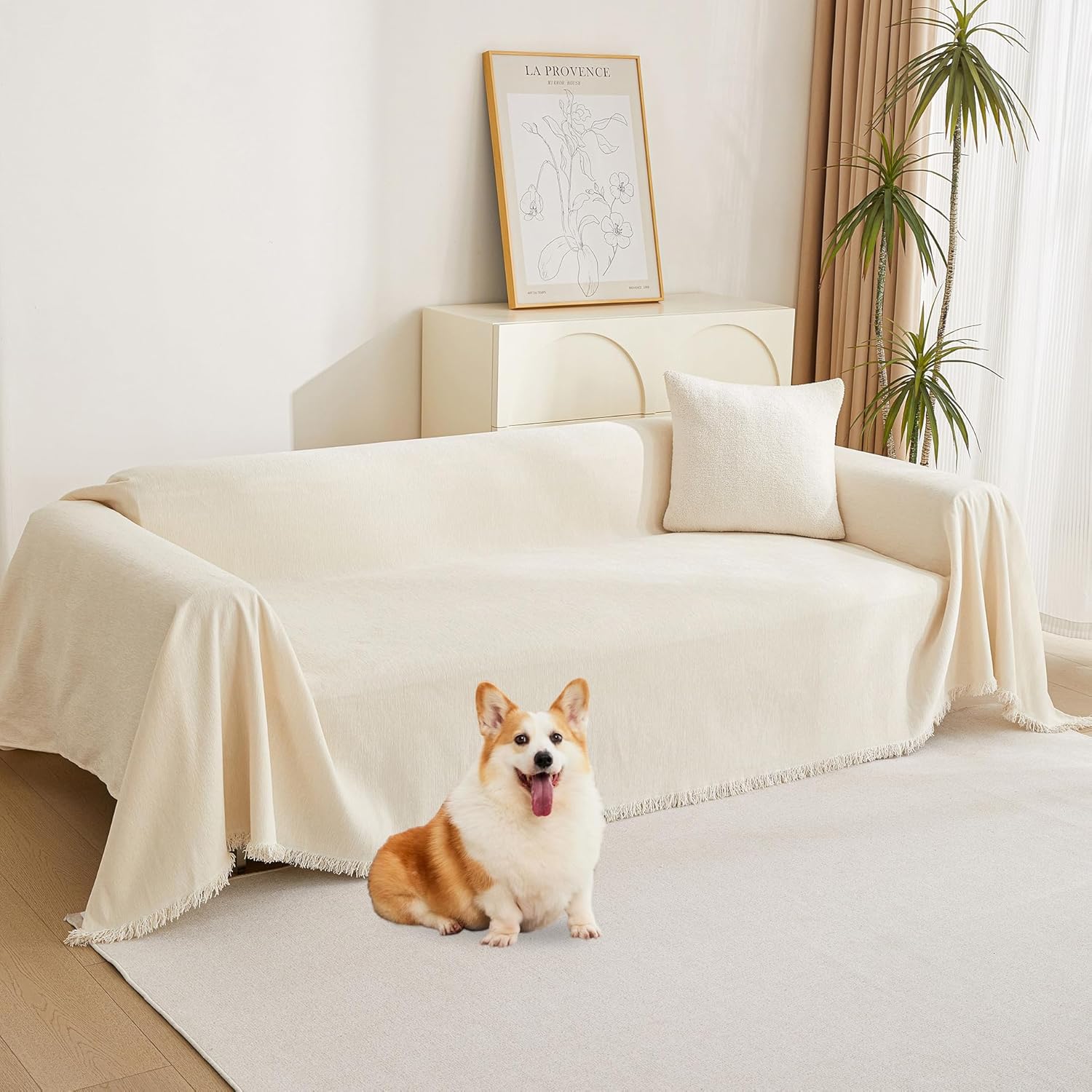 MYSKY HOME - protection canapé - 230x300cm - anti-rayures, beige