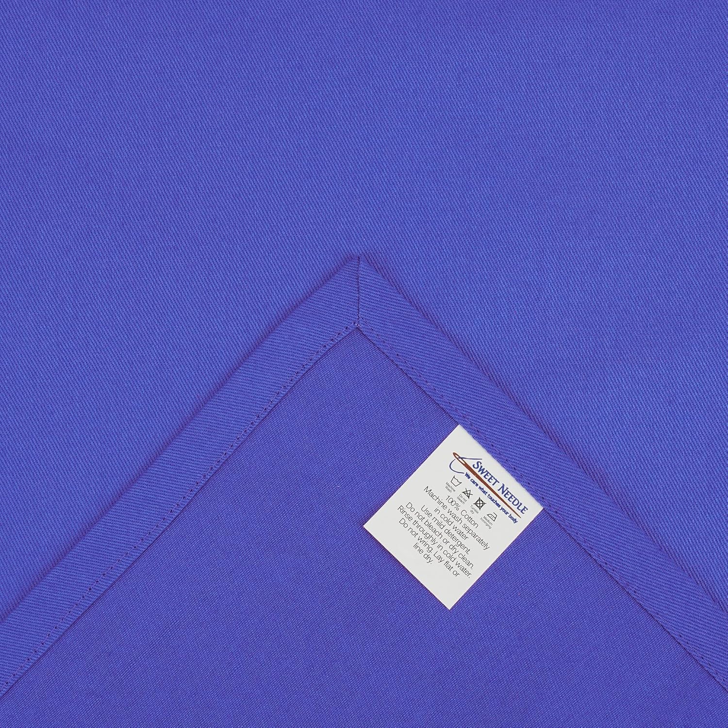Sweet Needle - serviettes de table surdimensionnées - 45x45cm - coton épais royal bleu, coins arrondis, lot de 12