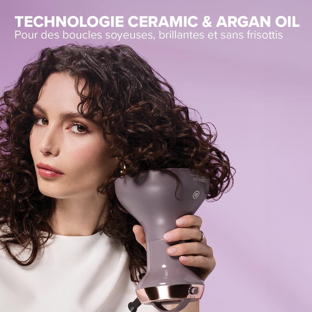 Belissima – Diffuseur Sèche-cheveux Pro – Gris Rose – Boucles, chaleur homogène, séchage rapide