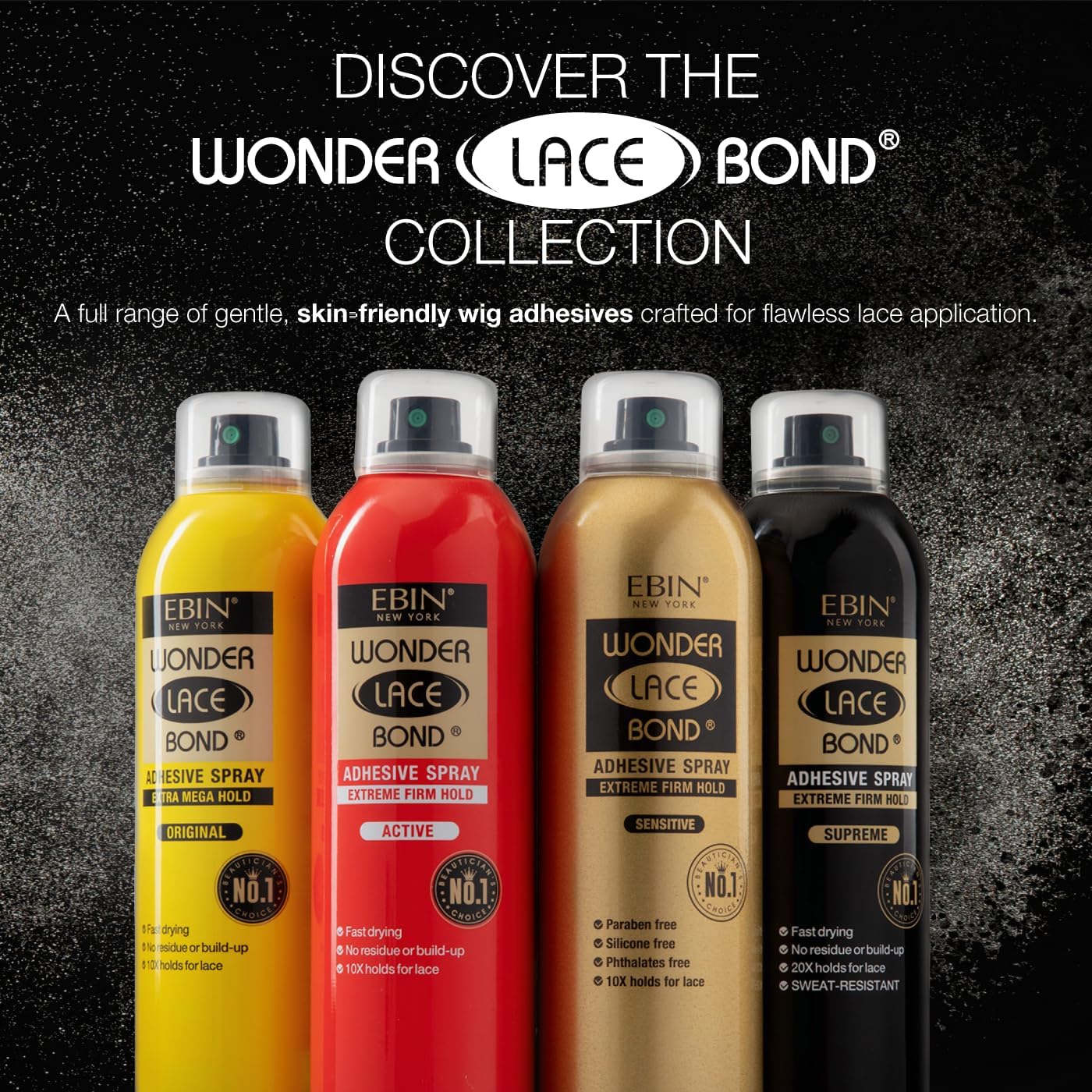 Ebin - Wonder Lace Bond Spray - 180ml - adhésif méga ferme