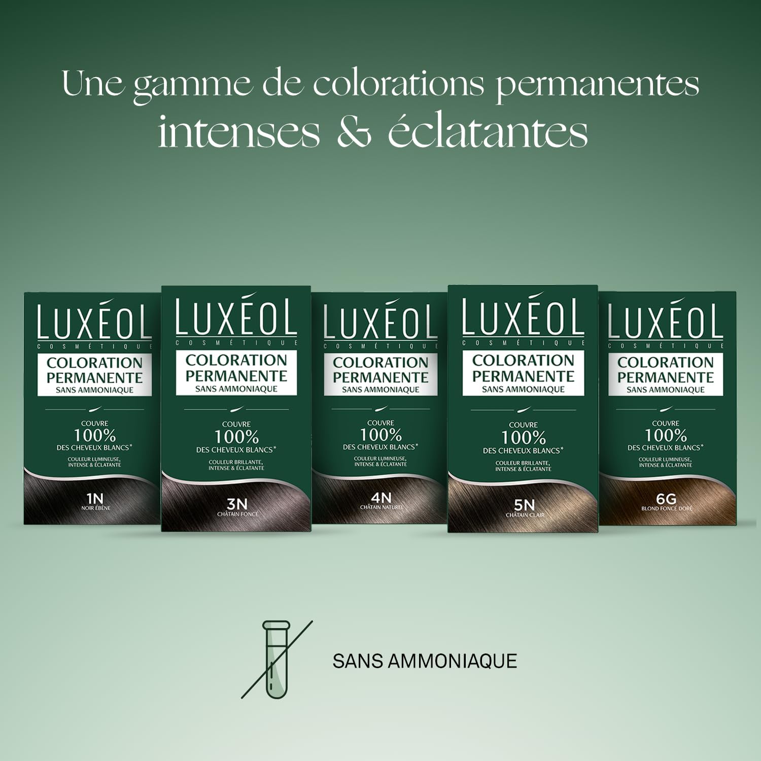Luxéol - Coloration 3N Châtain Foncé - 60ml - couvre 100% cheveux blancs sans ammoniaque