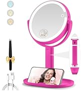MOMOKUBA Miroir cosmétique avec éclairage, miroir grossissant 20x, éclairage des deux côtés...