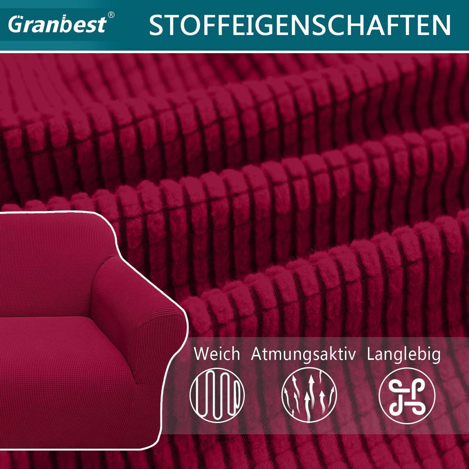 Granbest - housse canapé Jacquard extensible 1 place - protection animaux