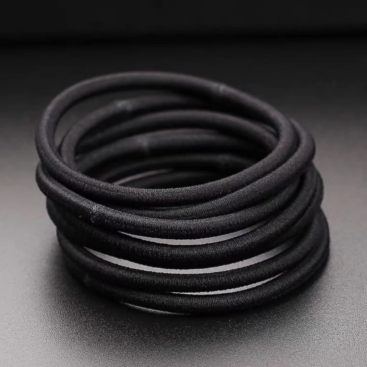 Élastiques à cheveux - lot de 32, 4mm, épais, noirs, femmes et hommes