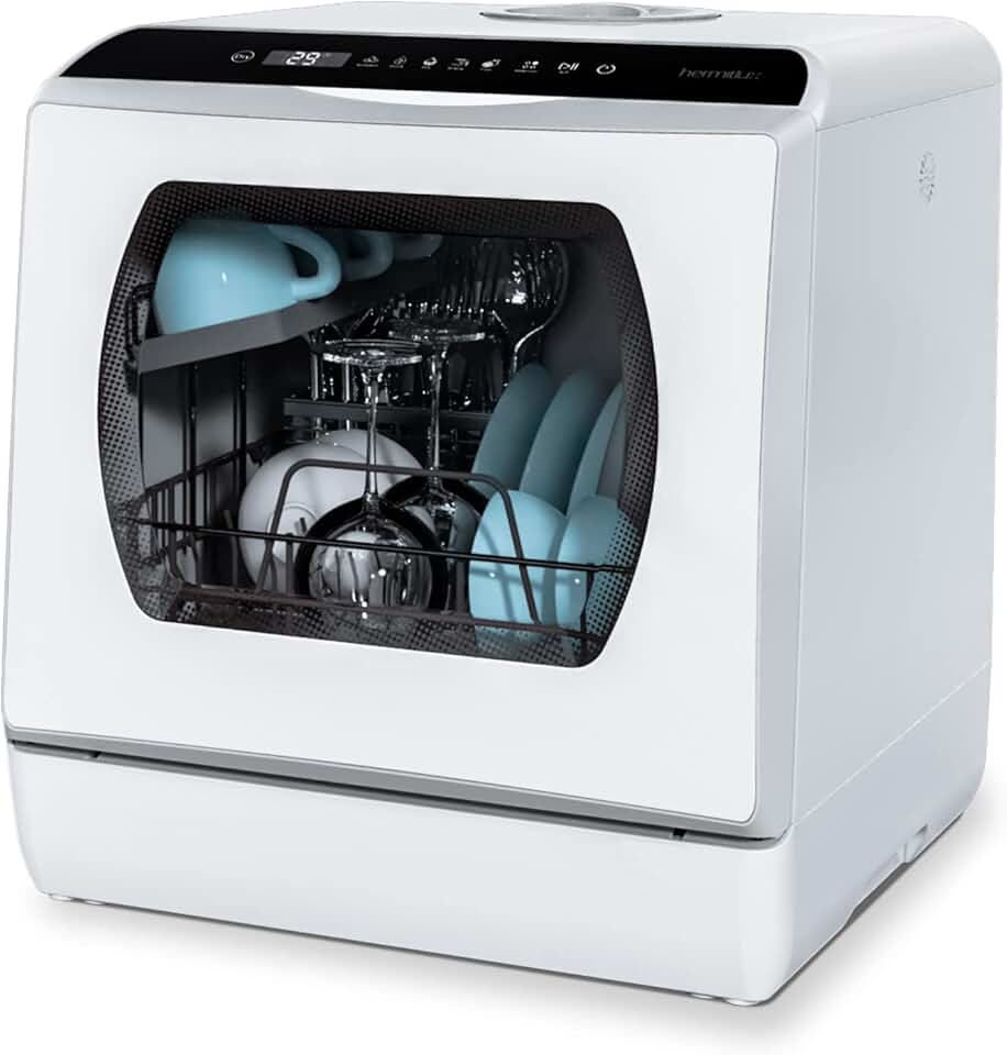 Hermitlux - Mini lave-vaisselle - 43 cm - 4 couverts, sans raccord eau