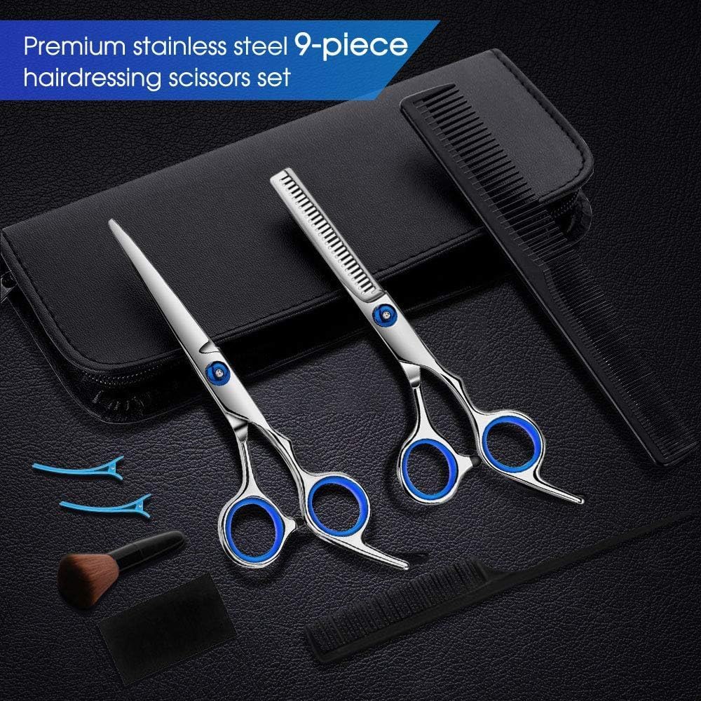 Kit Ciseaux de Coiffure - inox 10 pcs - pro salon maison - JDF10P