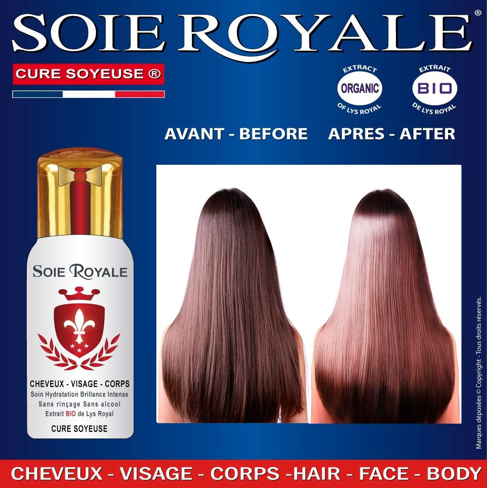 Coffret soins BIO - sérum 66ml, shampoing 125ml - hydratant, brillance, fleur de lys, coco, acide hyaluronique, certifié