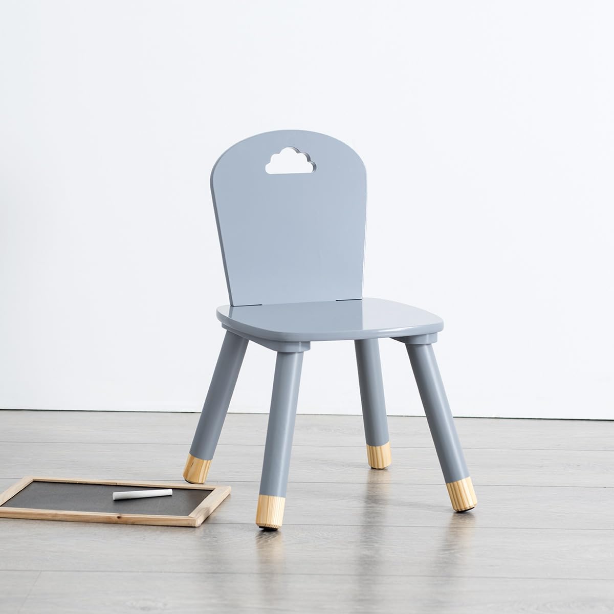Atmosphera - Chaise Enfant Douceur Grise - compacte - assise confortable