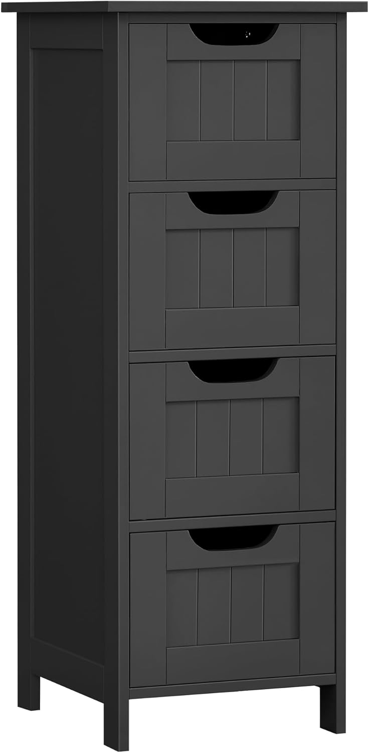 VASAGLE - meuble salle de bain moderne, 4 tiroirs, 30x30x82 cm - LHC040B01