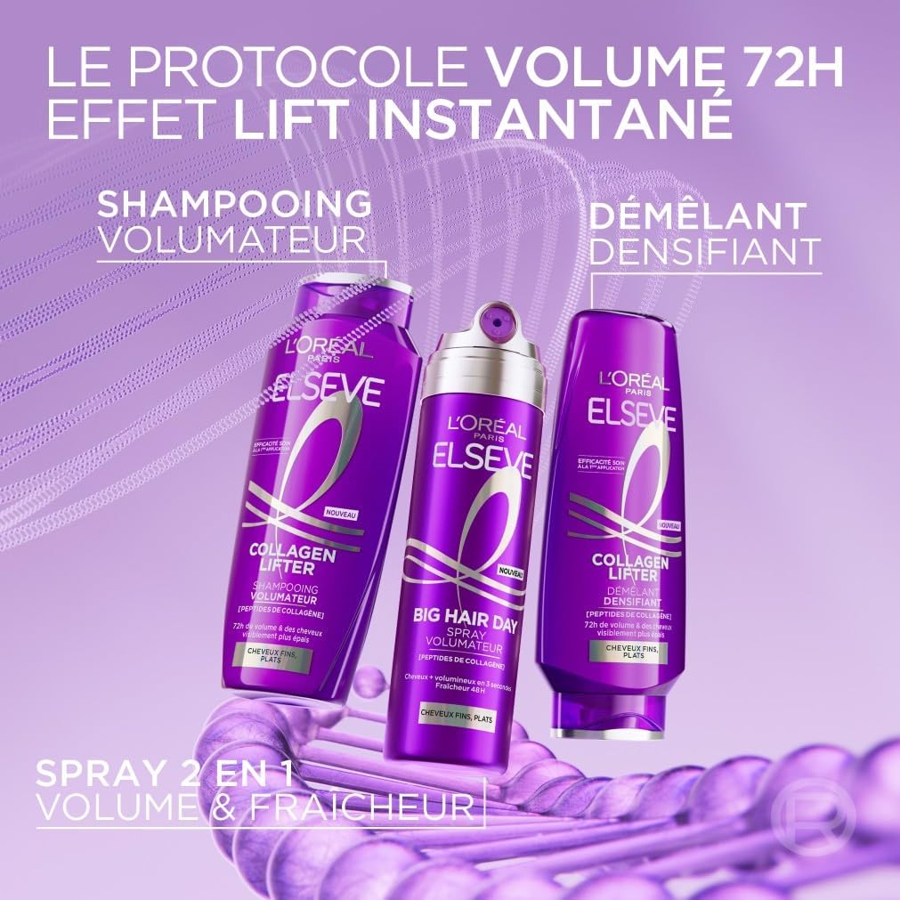 L'Oréal Paris - Elseve Collagen Lifter - spray 2 en 1 - volume & fraîcheur cheveux fins