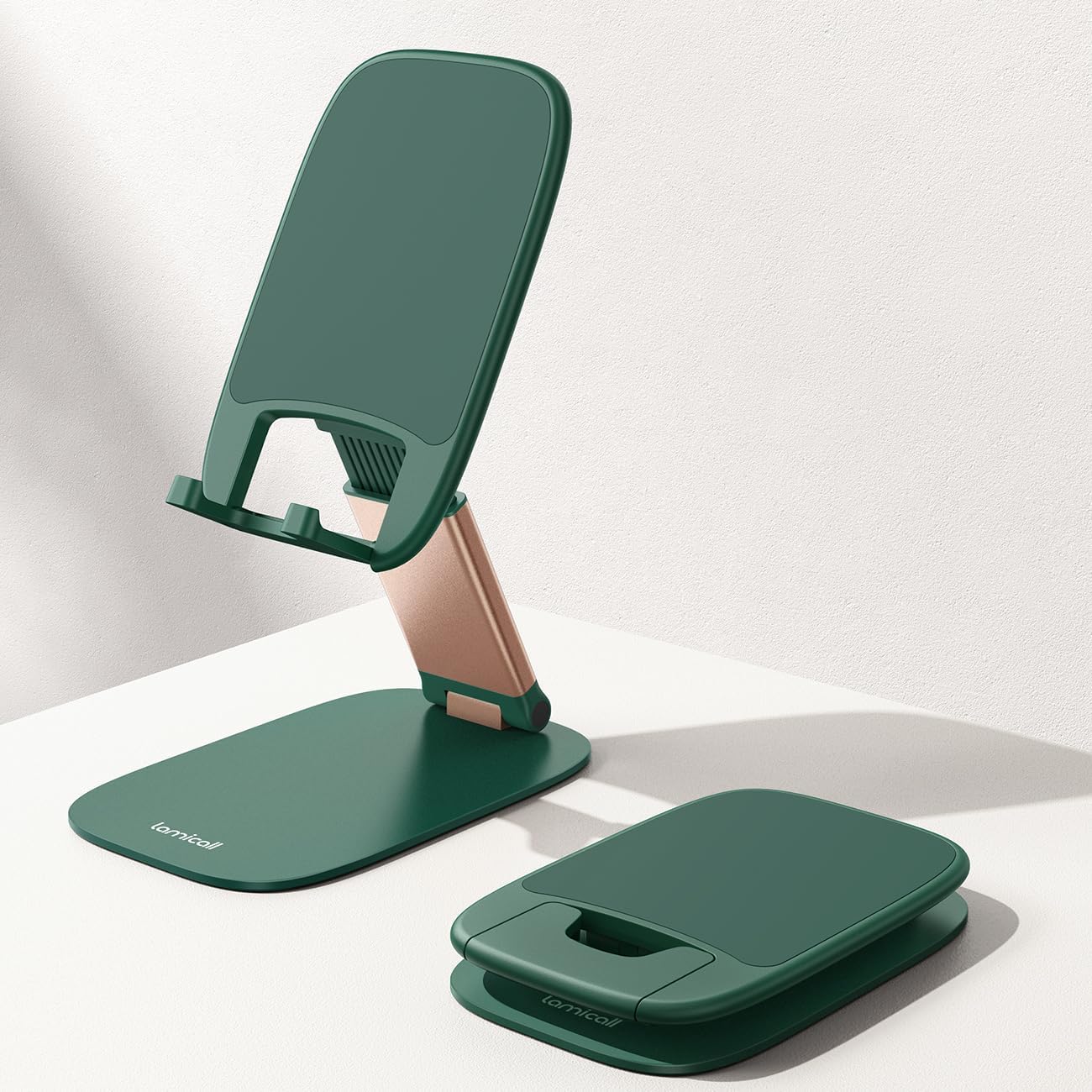 Lamicall - Support téléphone pliable - 15mm ultrafin, base métal, hauteur et angle réglables