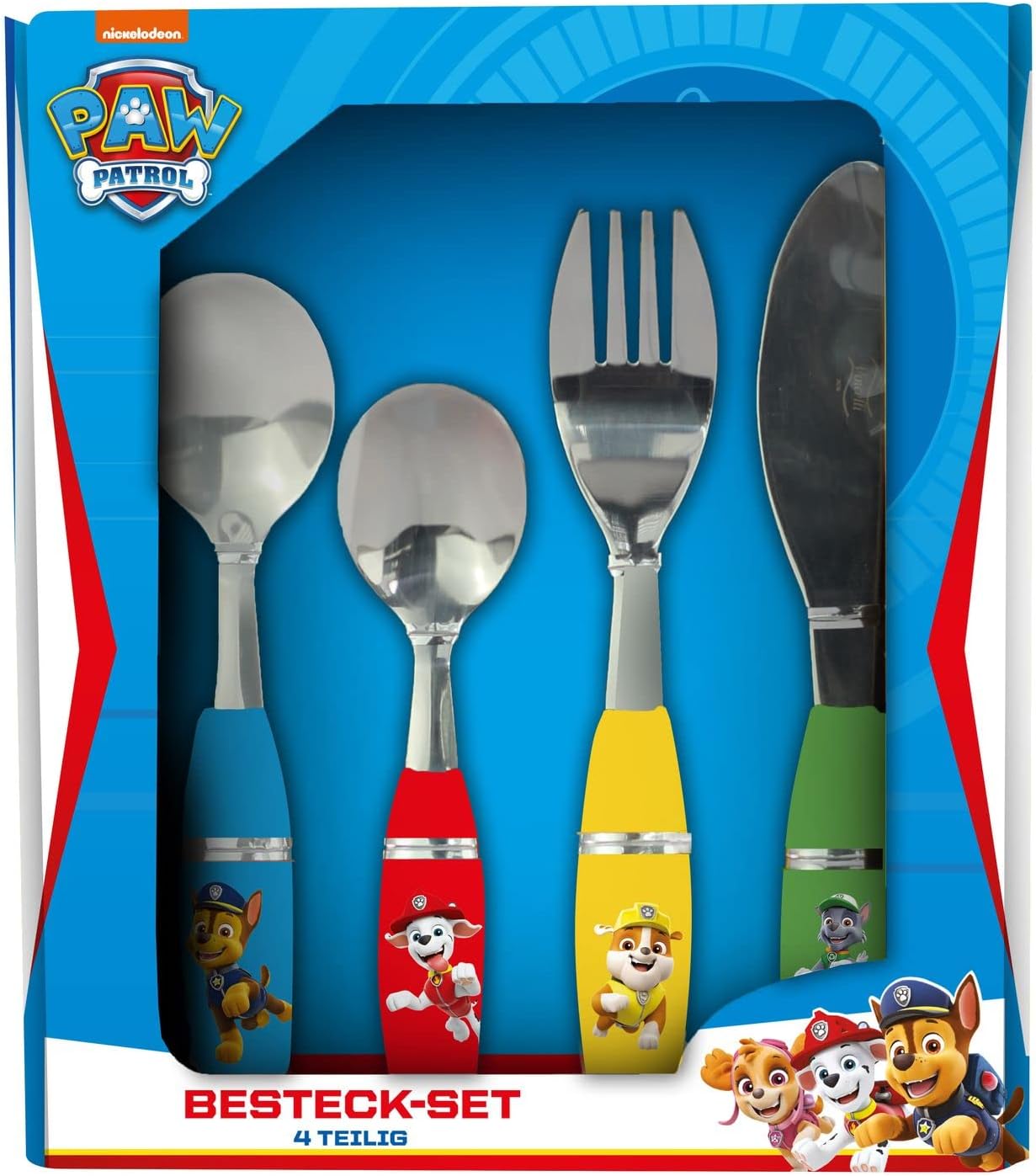 Ensemble de couverts enfant - 4 pièces inox, poignées plastique - p:os 33792