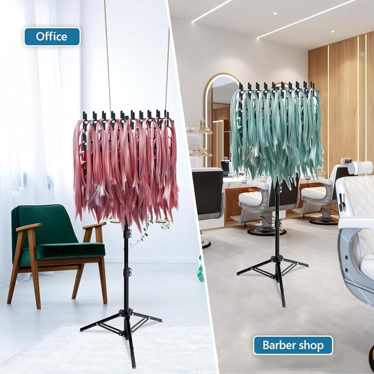 gresonic - support à tresses réglable rose, 144 pinces, idéal perruques