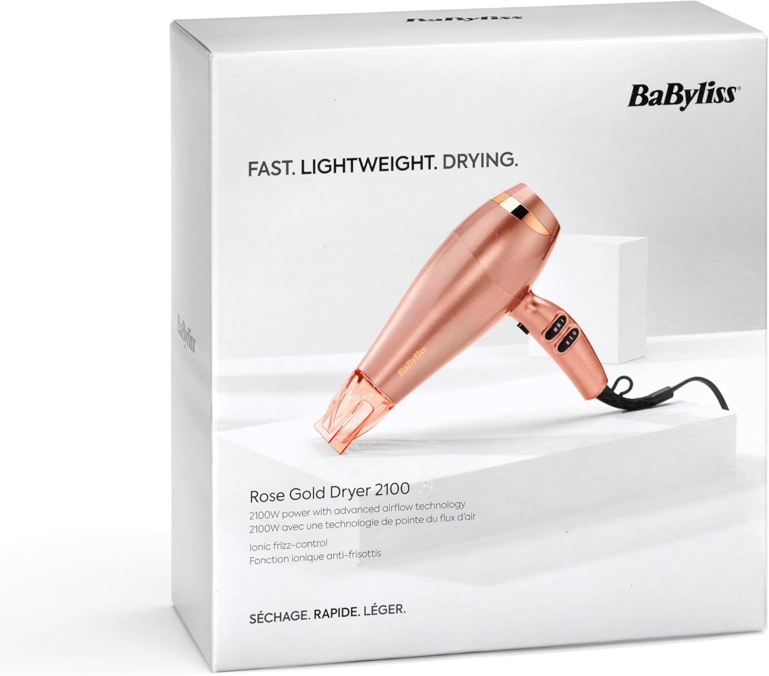 BaByliss - Sèche-cheveux léger, ionique, céramique, 2100W, 5336PE